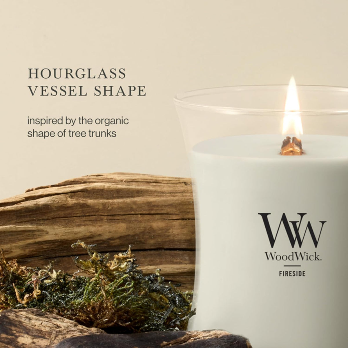 WoodWick Fireside Scented Candle, Crackling Wick, 9.7oz