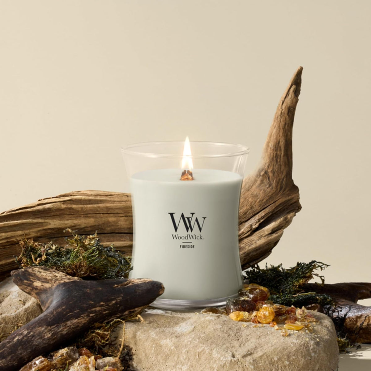 WoodWick Fireside Scented Candle, Crackling Wick, 9.7oz