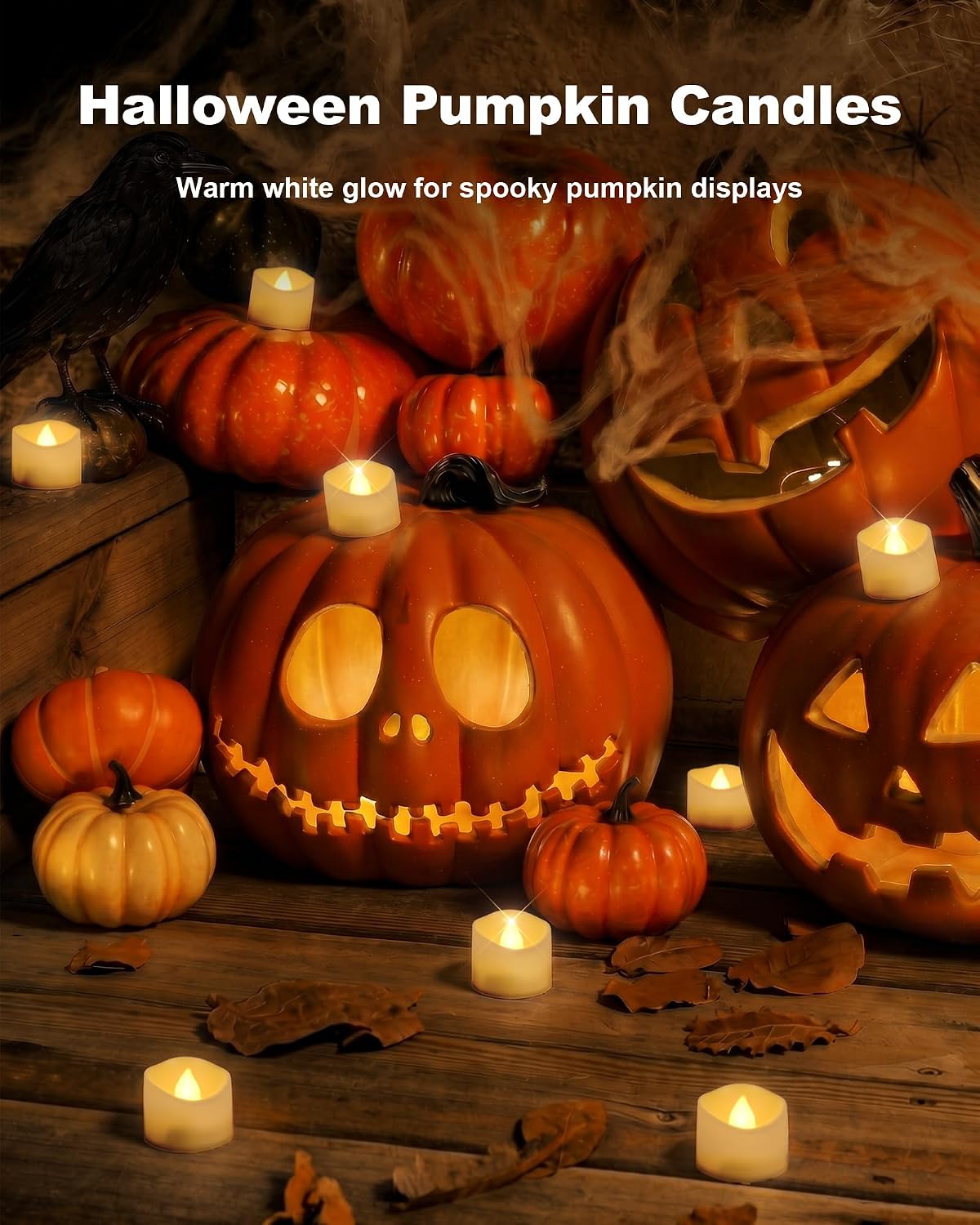 Homemory 48-Pack Novelty Flickering Flameless Tea Light Candles, 200+ Hours