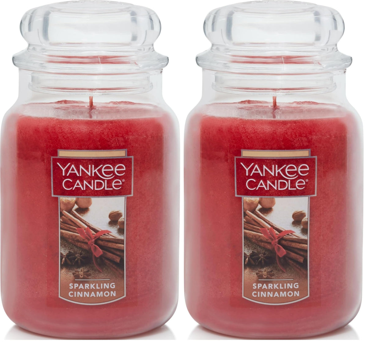 Yankee Candle Sparkling Cinnamon Scented Classic 22oz Large Jar Single Wick Candle Over 110 Hours of Burn Time