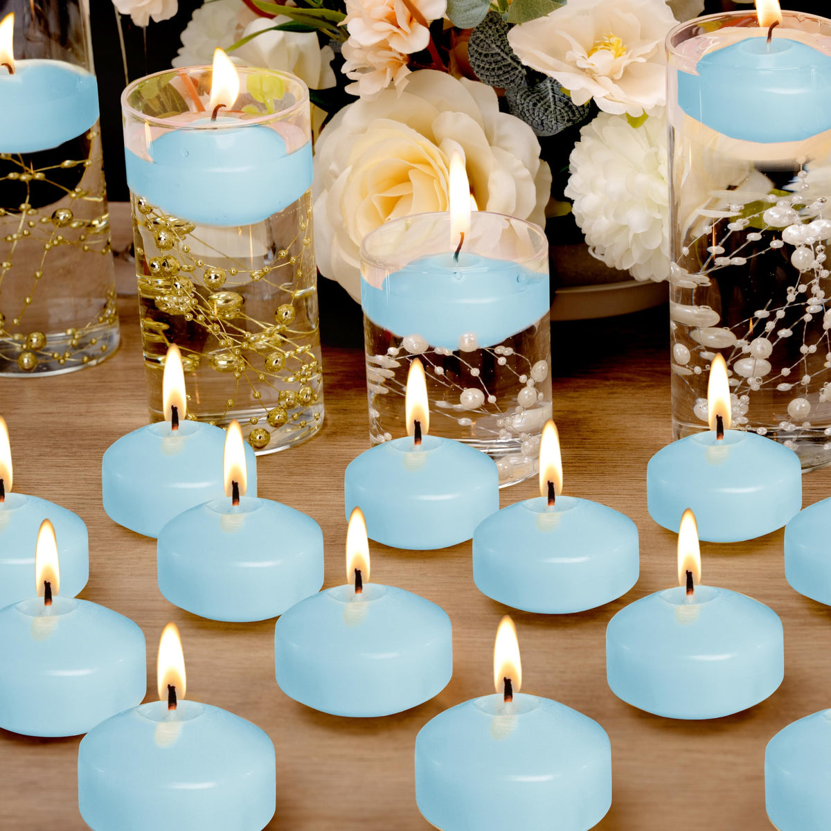 Floating Candles 2-Inch - 12 Pack White Unscented Floating Candles Smokeless Slow Burning Water Candle Set for Centerpieces Wedding Party Gifts Home Decor