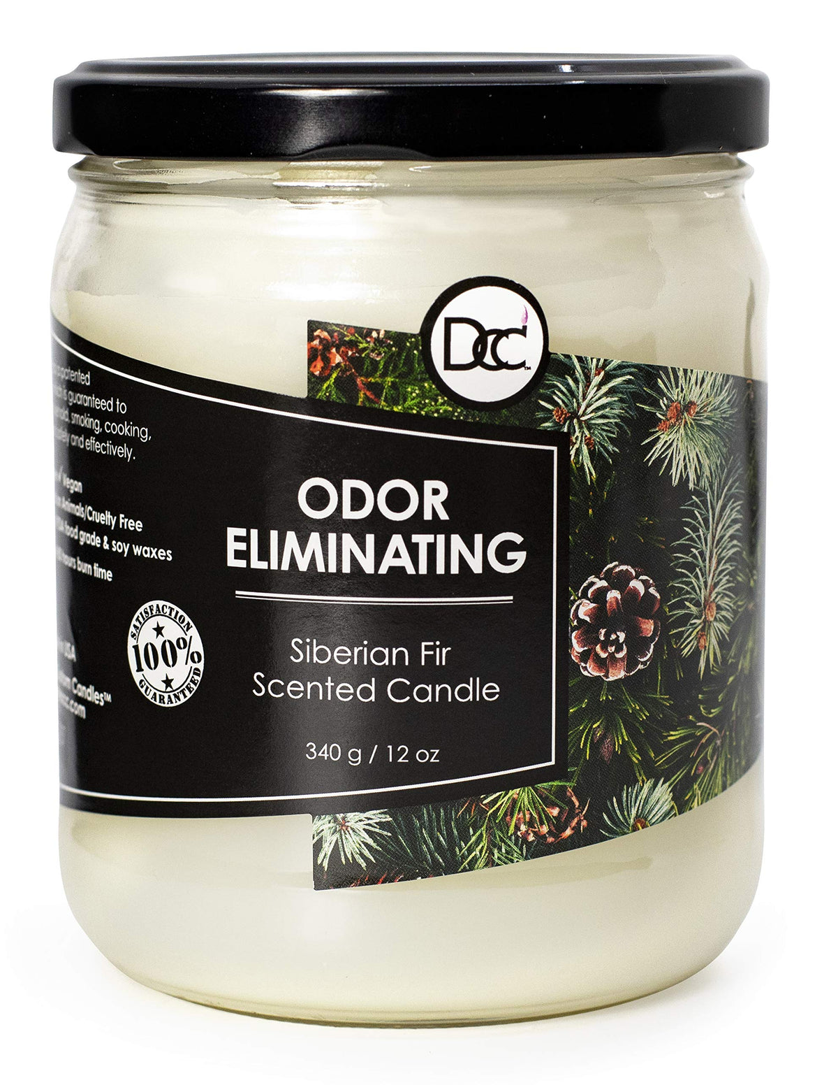 Vanilla Bean Odor Eliminating Highly Fragranced Candle - Eliminates 95% of Pet, Smoke, Food, and Other Smells Quickly - Up to 80 Hour Burn time - 12 Ounce Premium Soy Blend